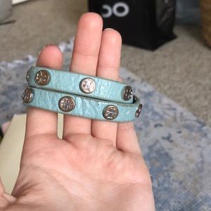 Tory Burch light blue wrap bracelet